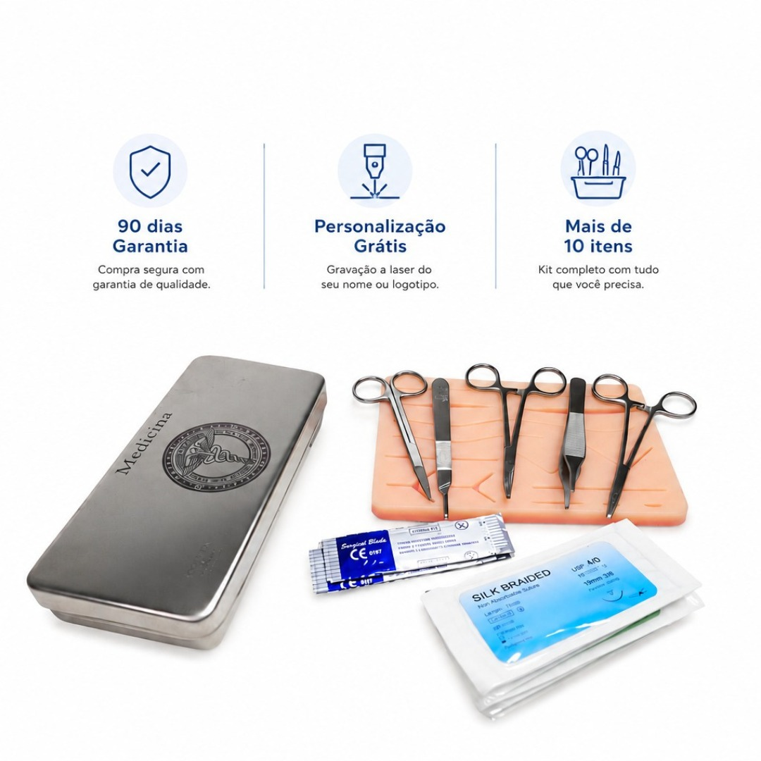 Skillmed Sutura Pro™ + Personalização grátis + Pele Simuladora de brinde