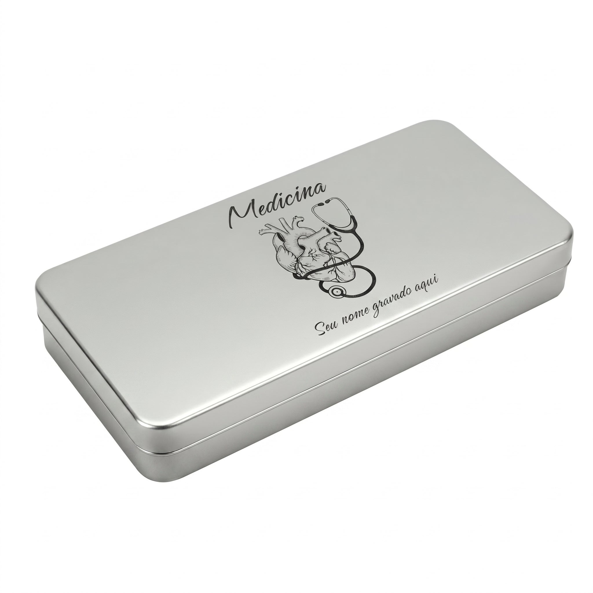 Estojo Inox + Gravação Personalizada Grátis