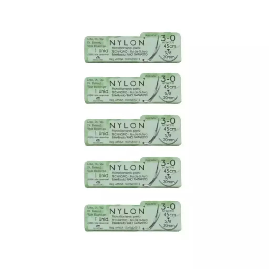 Kit com 5 fios Nylon 4-0 para treinamento de Sutura SkillMed